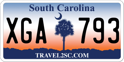 SC license plate XGA793