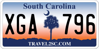 SC license plate XGA796
