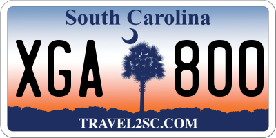SC license plate XGA800