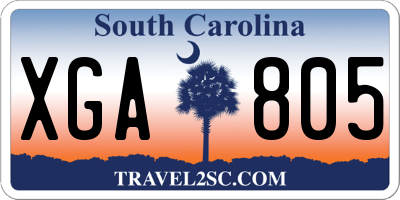 SC license plate XGA805
