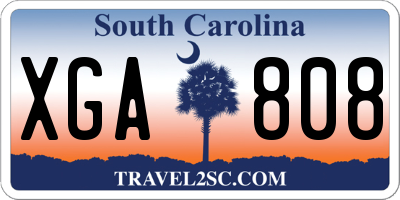 SC license plate XGA808