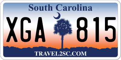 SC license plate XGA815