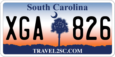 SC license plate XGA826