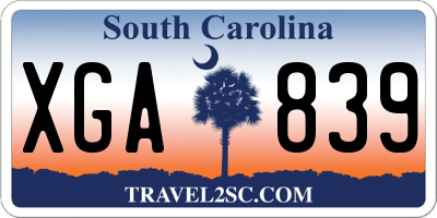 SC license plate XGA839