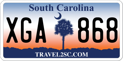 SC license plate XGA868
