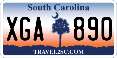 SC license plate XGA890