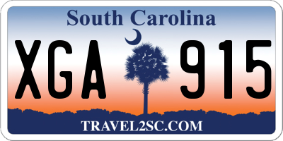 SC license plate XGA915