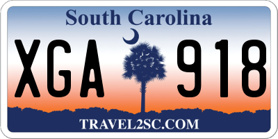 SC license plate XGA918