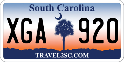 SC license plate XGA920