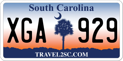 SC license plate XGA929