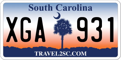 SC license plate XGA931