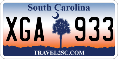 SC license plate XGA933