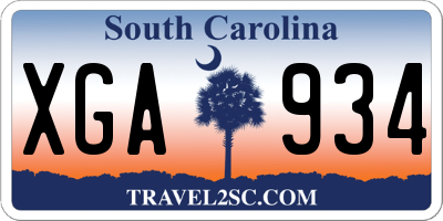 SC license plate XGA934