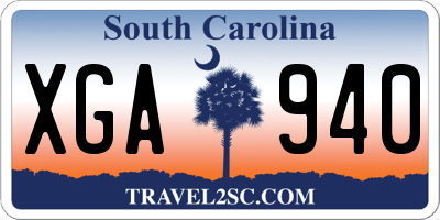SC license plate XGA940