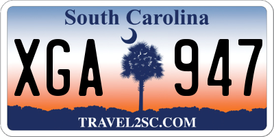 SC license plate XGA947
