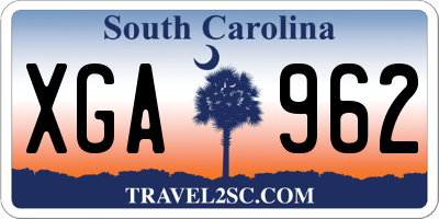 SC license plate XGA962