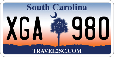 SC license plate XGA980