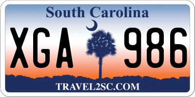 SC license plate XGA986