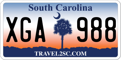 SC license plate XGA988