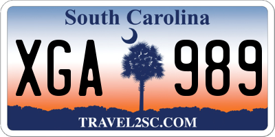 SC license plate XGA989