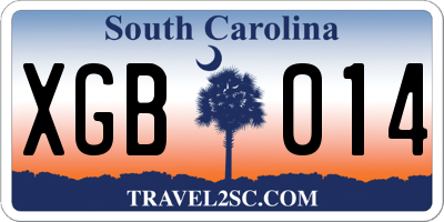 SC license plate XGB014