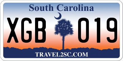 SC license plate XGB019