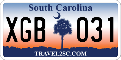 SC license plate XGB031