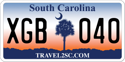 SC license plate XGB040