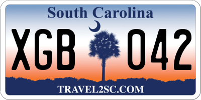 SC license plate XGB042