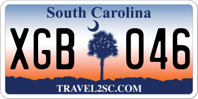 SC license plate XGB046