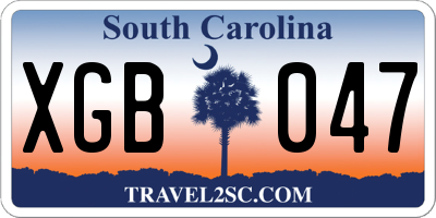 SC license plate XGB047