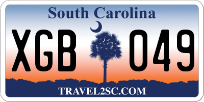 SC license plate XGB049