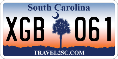 SC license plate XGB061