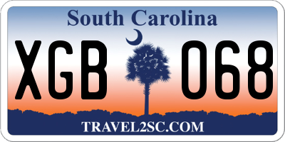 SC license plate XGB068