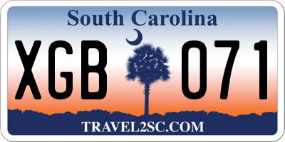SC license plate XGB071