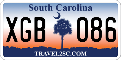 SC license plate XGB086