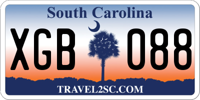 SC license plate XGB088