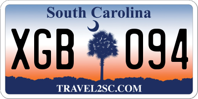 SC license plate XGB094
