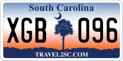 SC license plate XGB096