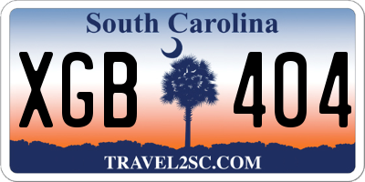 SC license plate XGB404