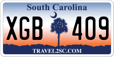 SC license plate XGB409