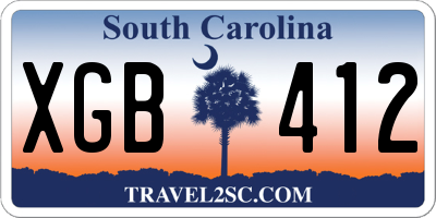 SC license plate XGB412