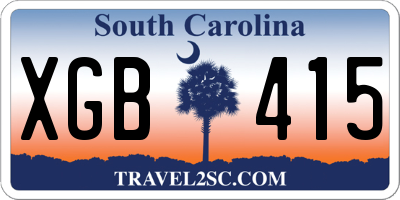 SC license plate XGB415
