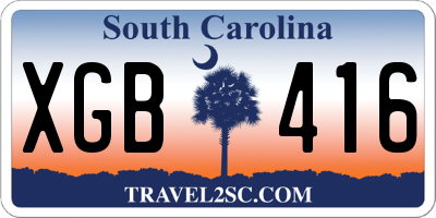 SC license plate XGB416