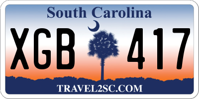 SC license plate XGB417