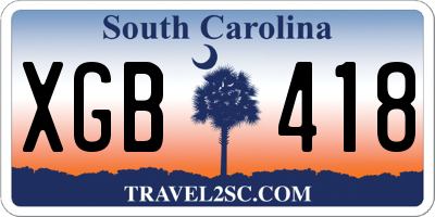 SC license plate XGB418
