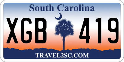 SC license plate XGB419