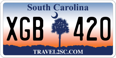 SC license plate XGB420