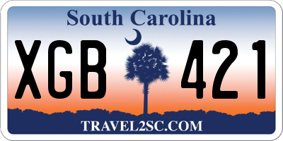 SC license plate XGB421