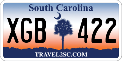 SC license plate XGB422